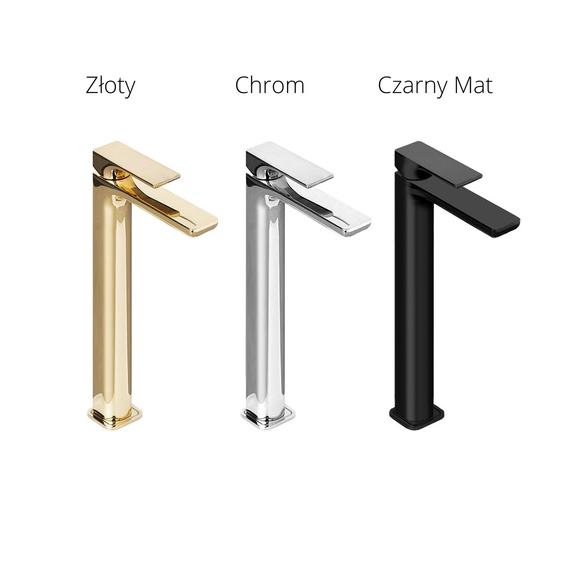 BELVERDE Bateria umywalkowa stojąca złota