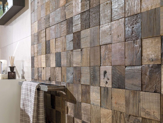 WOOD SQUARE AGED Mozaika drewniana 29.7x29.7