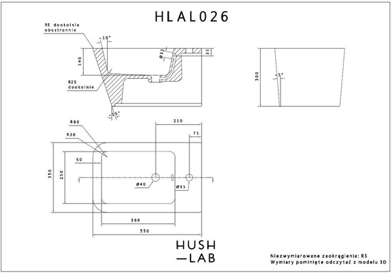 BLISSFUL Bidet wiszący 35x55 biały