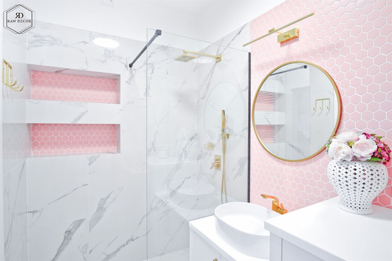 HEXAGON PINK Mozaika ceramiczna 27.1x28.2 różowa mat