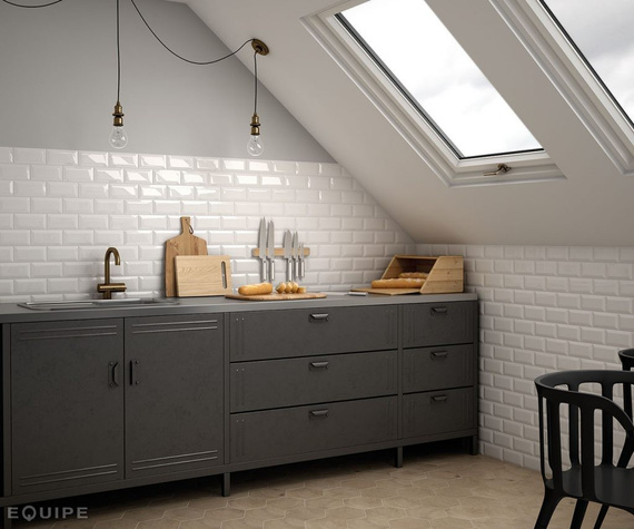 METRO WHITE Płytka ceramiczna 7.5x15 biała połysk