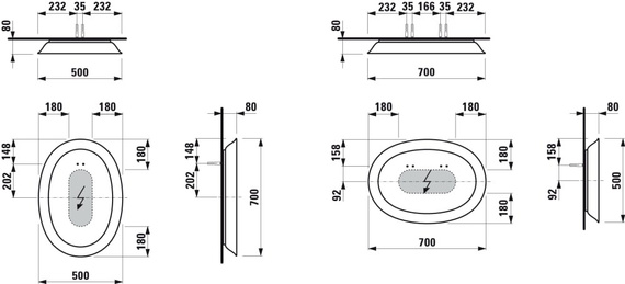 THE NEW CLASSIC Lustro z podświetleniem o średnicy 70 cm białe