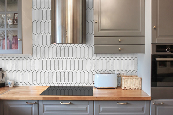 HEKSALONG MARBLE Mozaika ceramiczna 25x31.3 biała mat