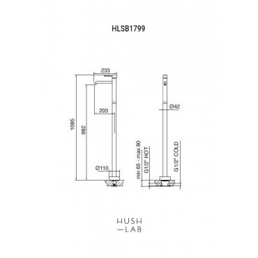 SIENA BLACK Bateria umywalkowa wolnostojąca czarny mat