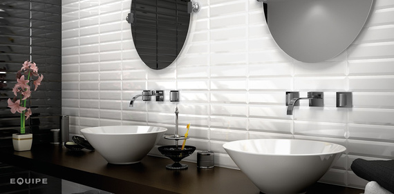 METRO BLACK Płytka ceramiczna 7.5x15 czarna połysk