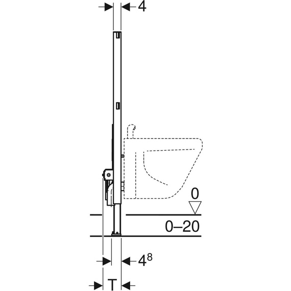 DUOFIX Stelaż podtynkowy do bidetu 50x98