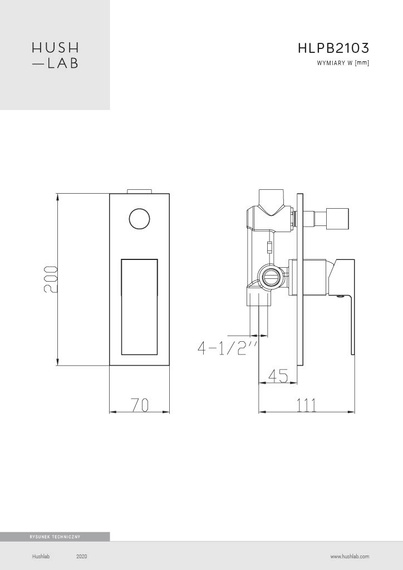 PIATTO BLACK Bateria wannowo-natryskowa podtynkowa czarny