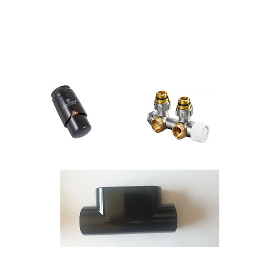 Schlosser zestaw zaworowy z głowicą i maskownicą czarny połysk