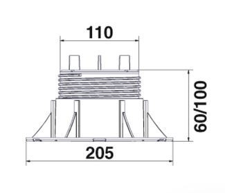 PODPORA NEW MAXI Podpora regulowana 60-100 mm