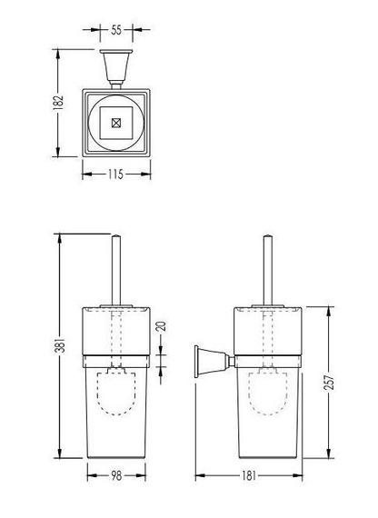 TIME Szczotka do WC wisząca chrom