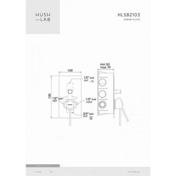 SIENA CHROM Bateria wannowo-prysznicowa podtynkowa chrom