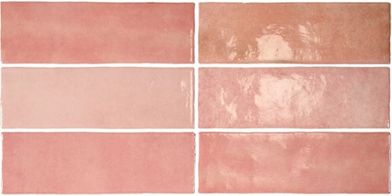 ARTISAN ROSE MALLOW Płytka ceramiczna 6,5x20 różowa połysk