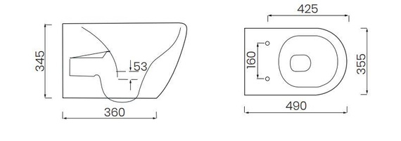 LEO Miska wisząca 36x49 biała