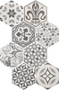 HEXATILE HARMONY B&W Płytka gresowa 17.5x20 patchwork