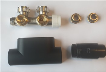 HUSHLAB Zawór z głowicą i maskownicą czarny mat