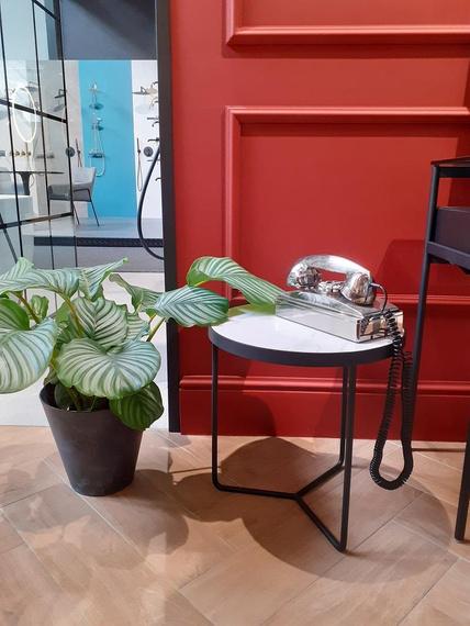 MOCCATE S NERO Stolik okrągły 50x50 czarny mat