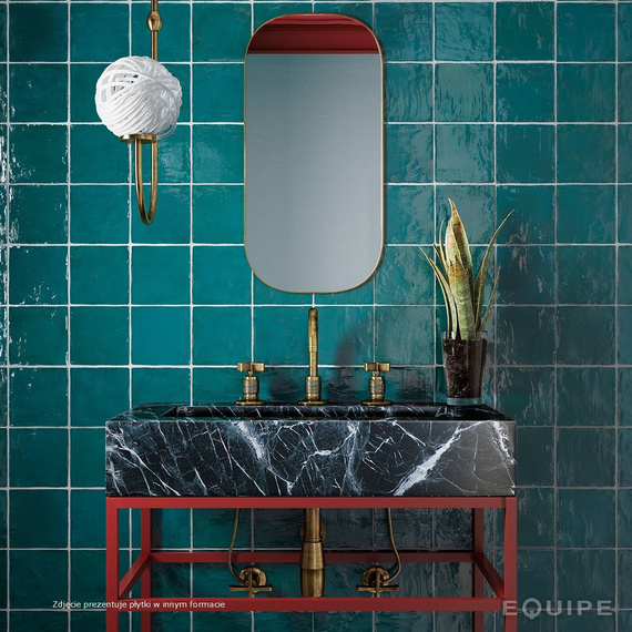 LA RIVIERA QUETZAL Płytka ceramiczna 6.5x20 niebieska połysk