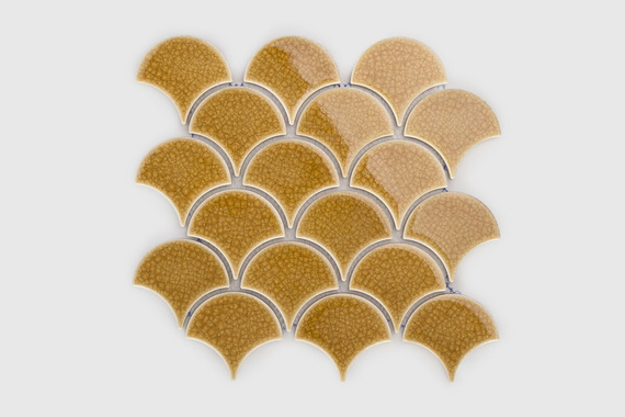 FLABELLUM AMBER Mozaika ceramiczna 28.5x29 złota połysk