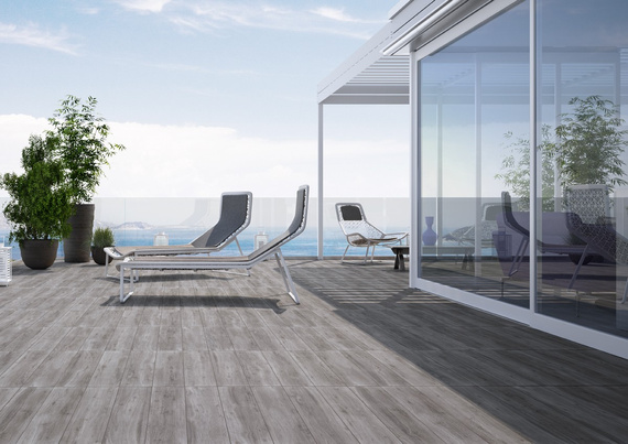 WOOD 161G Płytka gresowa 16.5x100 szara mat 11mm