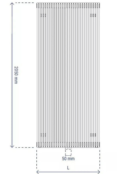 FAT VERTICAL Grzejnik pionowy 53.2x205 biały połysk
