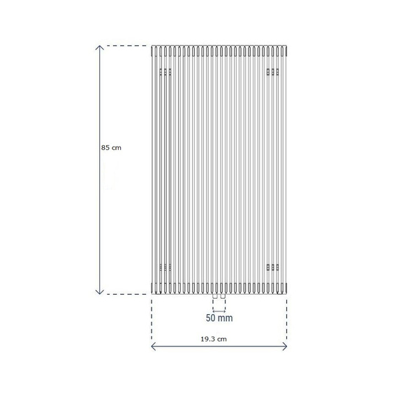 FAT VERTICAL Grzejnik pionowy 19.3x85 czarny volcanic 0336 227W