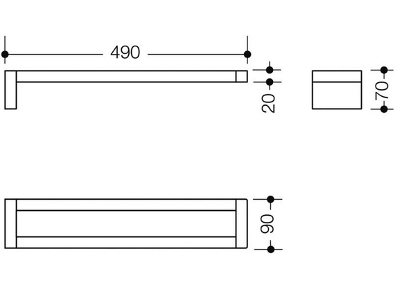 SYSTEM 100 Wieszak na ręcznik podwójny chrom