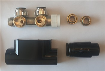 HUSHLAB Zawór z głowicą i maskownicą czarny połysk