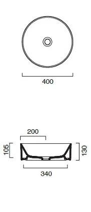 ZERO 40 Umywalka nablatowa o średnicy 40 cm biała