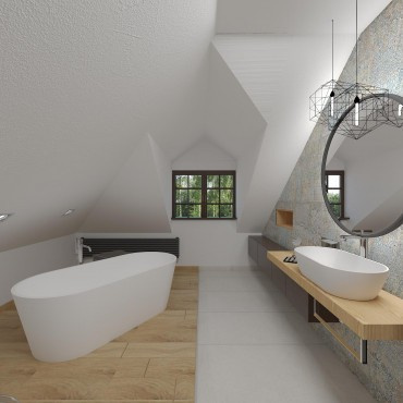 CLOUD Umywalka nablatowa 37x70 biała połysk