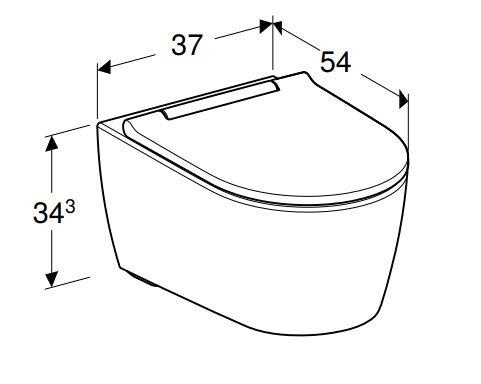 ONE Miska wisząca z deską wolnoopadającą 37x54 biała