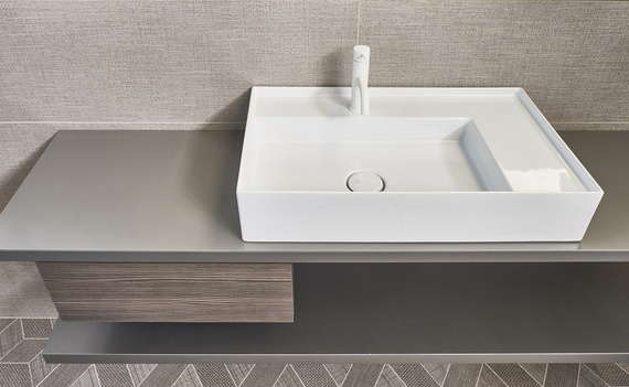 INLOVE 65/B Umywalka nablatowa 40x65 biała